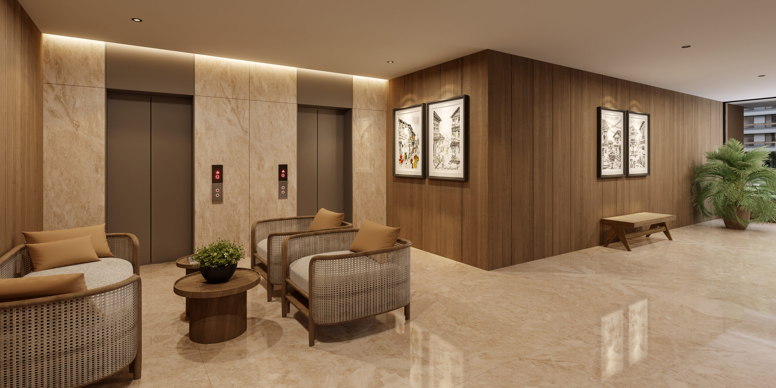Warm, premium residential interior