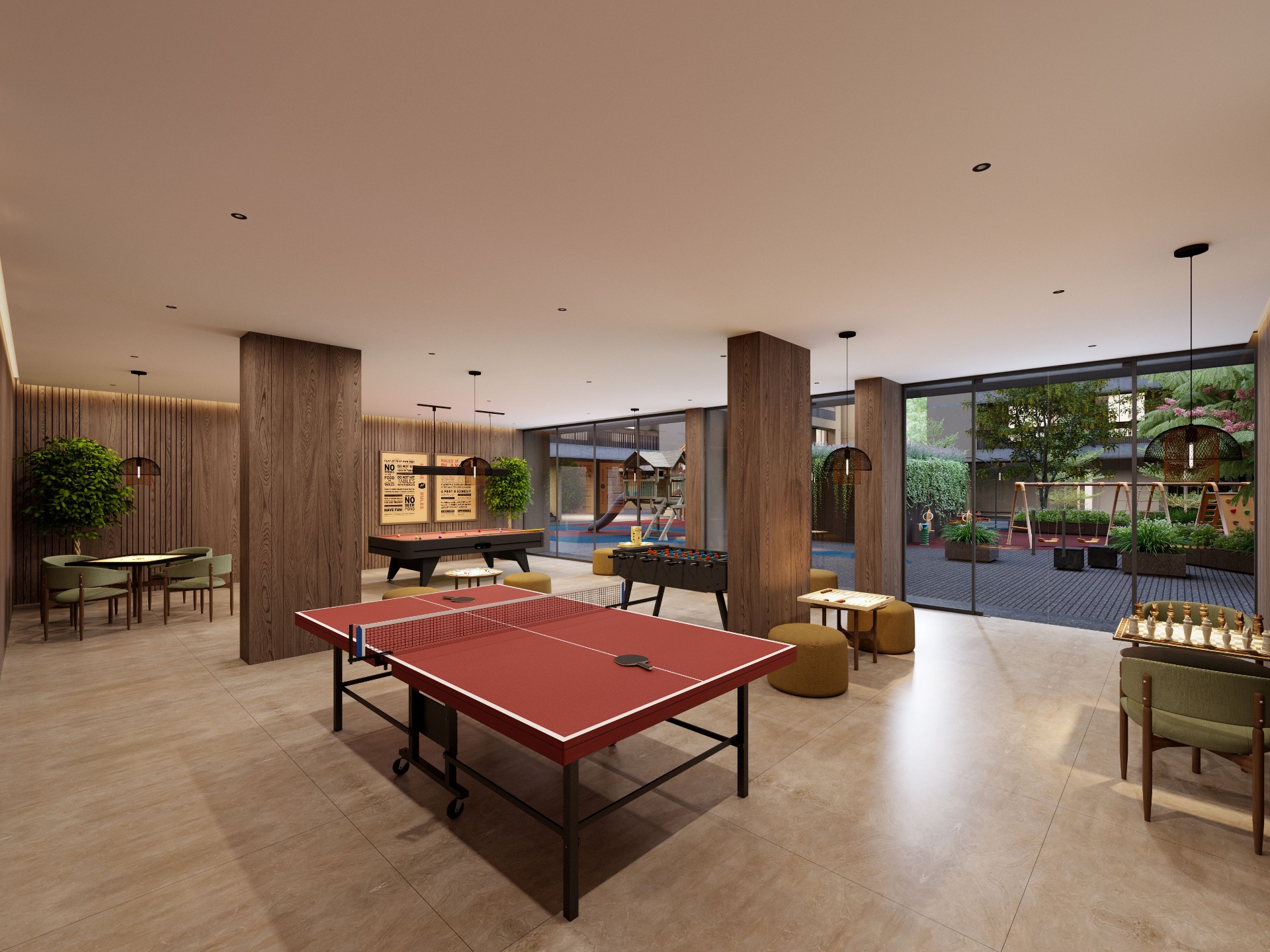 Rameshwar City indoor games room — artist's impression
