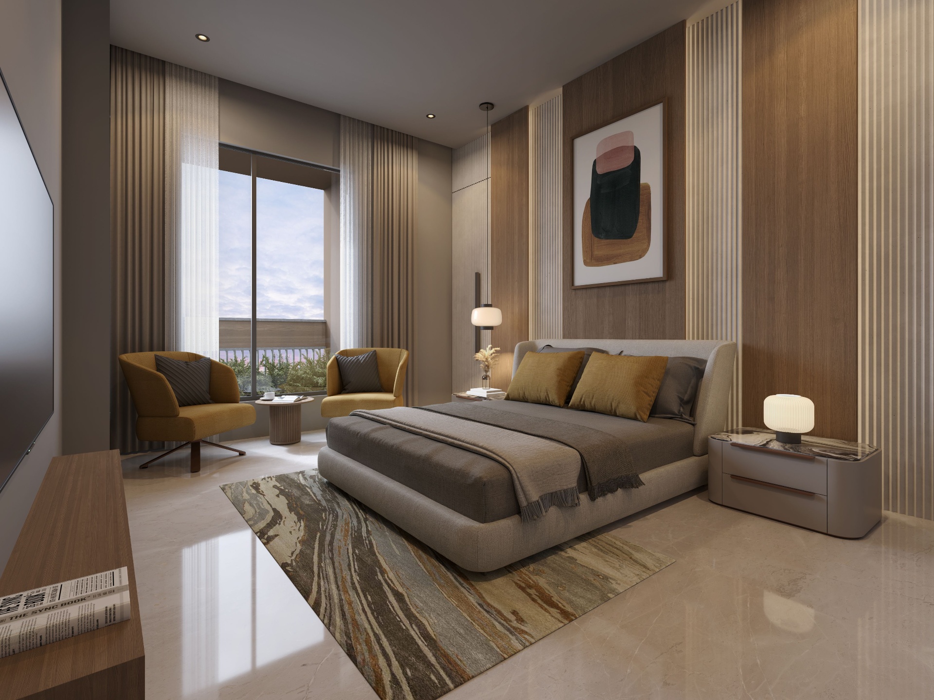 Rameshwar City sample bedroom interior — artist's impression