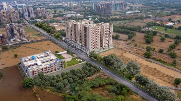Aerial view of South Bopal residential corridor