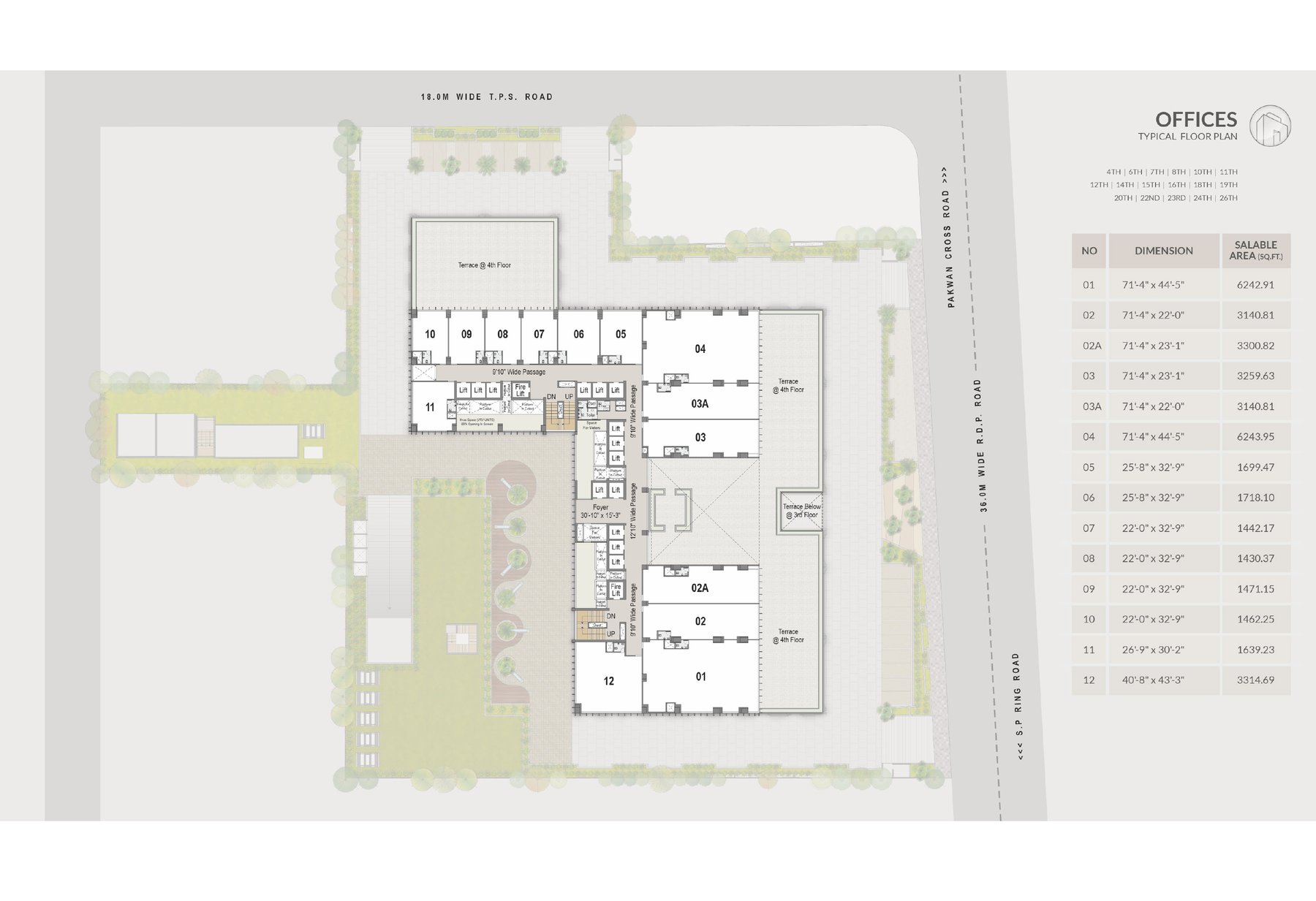 A. Shridhar WYNN offices typical floor plan, dimensioned